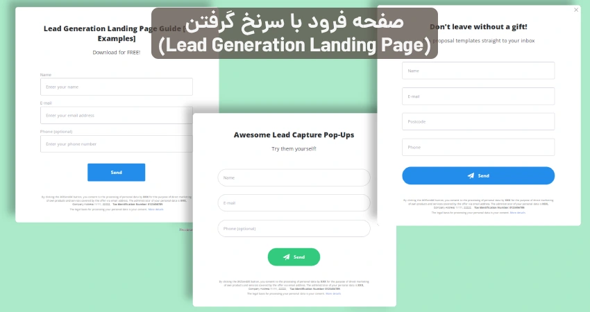 صفحه فرود با سرنخ گرفتن (Lead Generation Landing Page)